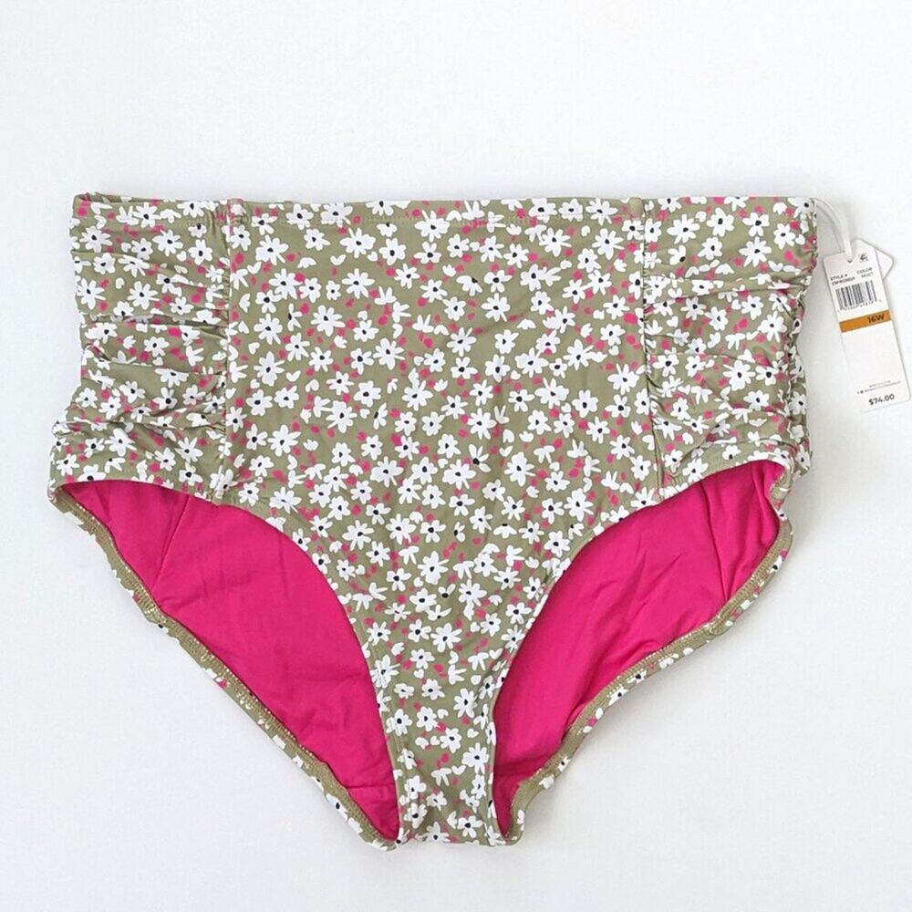 Anne Cole High Waist Tummy Control Bikini Bottom, Multi, Women's 16W